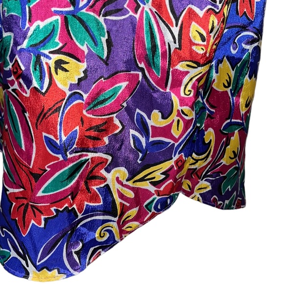 Vintage Lauren Lee Vibrant Print Blouse~Top~L - Picture 4 of 7